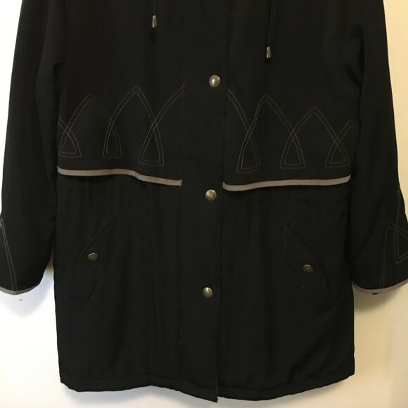 Vintage Eaton's Utex Arctic Stitched Hooded Black Cattle Style Jacket - Picture 8 of 16